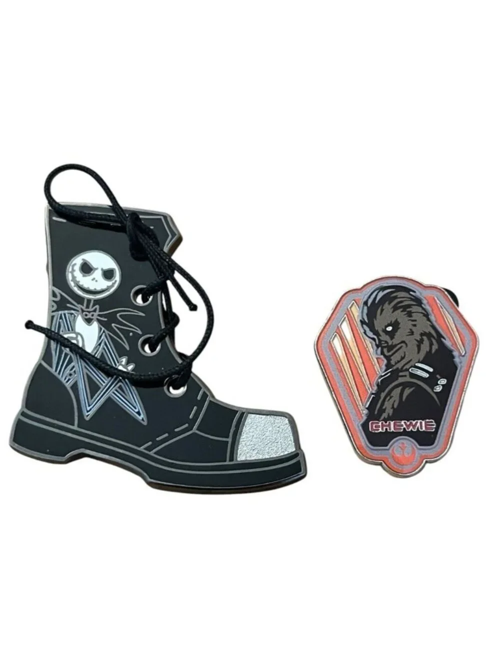 Disney Nightmare Before Christmas Jack Skellington Boot Pin and Chewie Star Wars